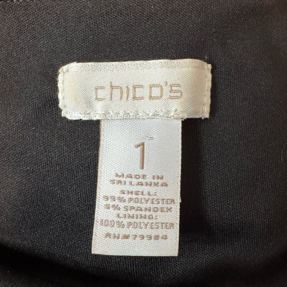 Chico's Black and White Swirl cold shoulder Dress - Picture 5 of 7